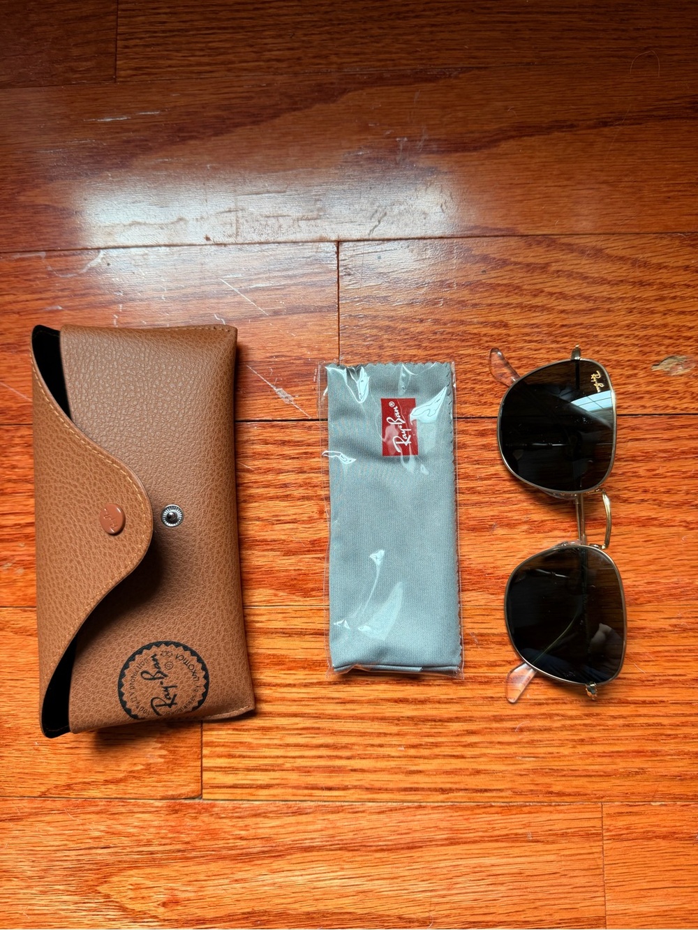 Ray-Ban sunglasses with Brown Pebble Leather Case